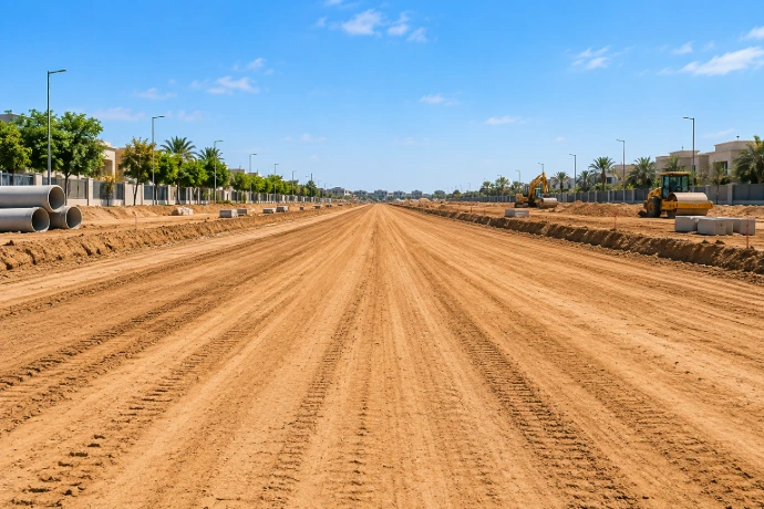 Construction site land preparation and earthmoving in the UAE