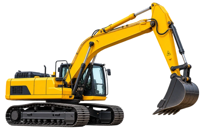 Yellow excavator used for professional excavation services